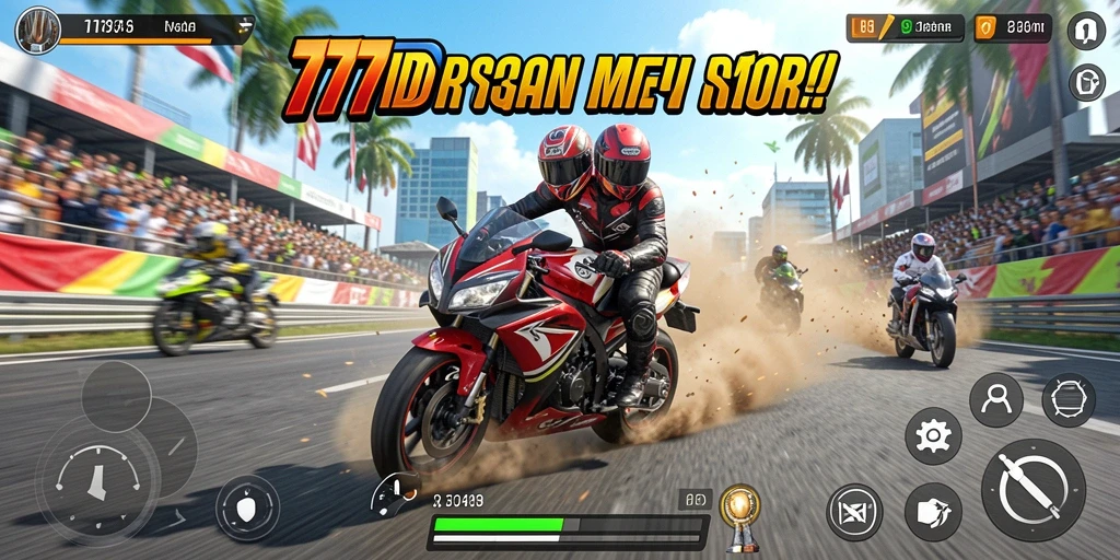 Gameplay mendebarkan balapan motor di 777IDR.