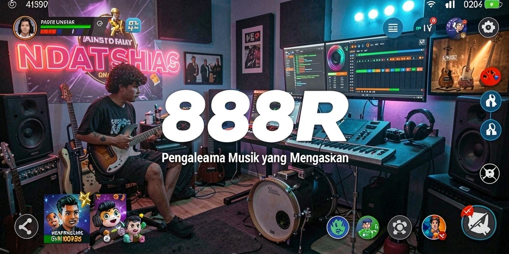Screenshot menampilkan gameplay menarik dari 888R dengan interaksi musik.