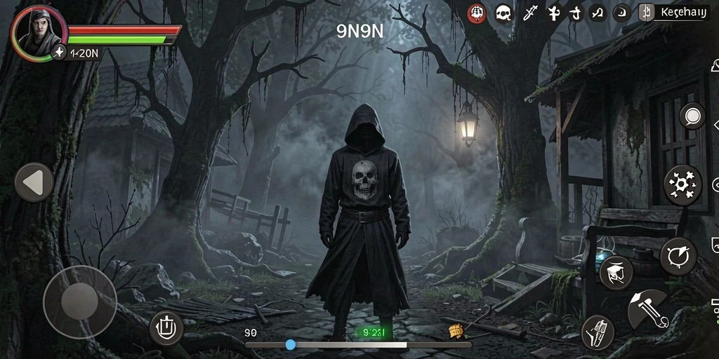 Gameplay menegangkan di dunia kegelapan 9N9N.
