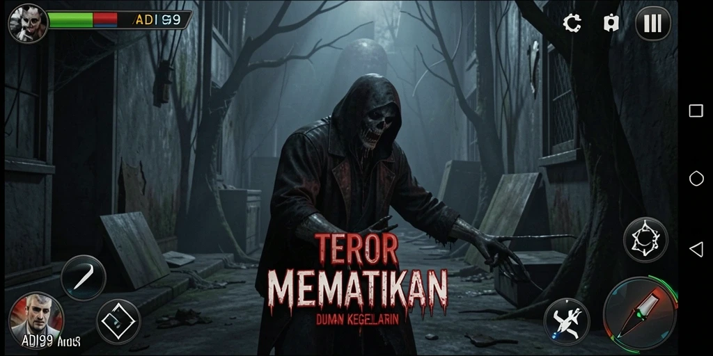 Screenshot menampilkan suasana Horror menegangkan dalam ADI99.