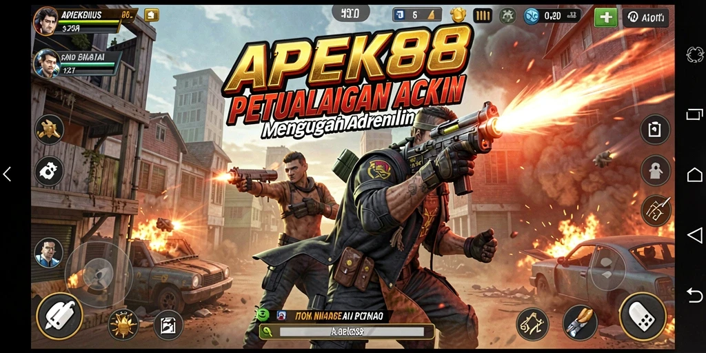 Tampilan aksi seru dan mendebarkan dalam gameplay APEK88.