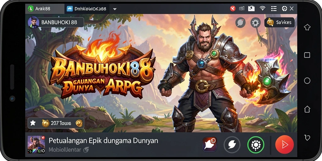 Tangkapan layar gameplay ARPG BANBUHOKI88 yang menakjubkan.