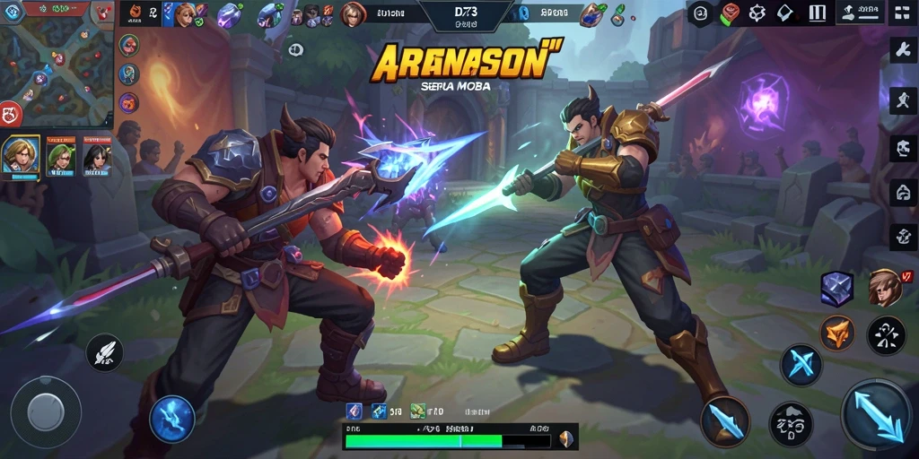 Tampilan gameplay D73 yang menegangkan dan strategis di arena MOBA.