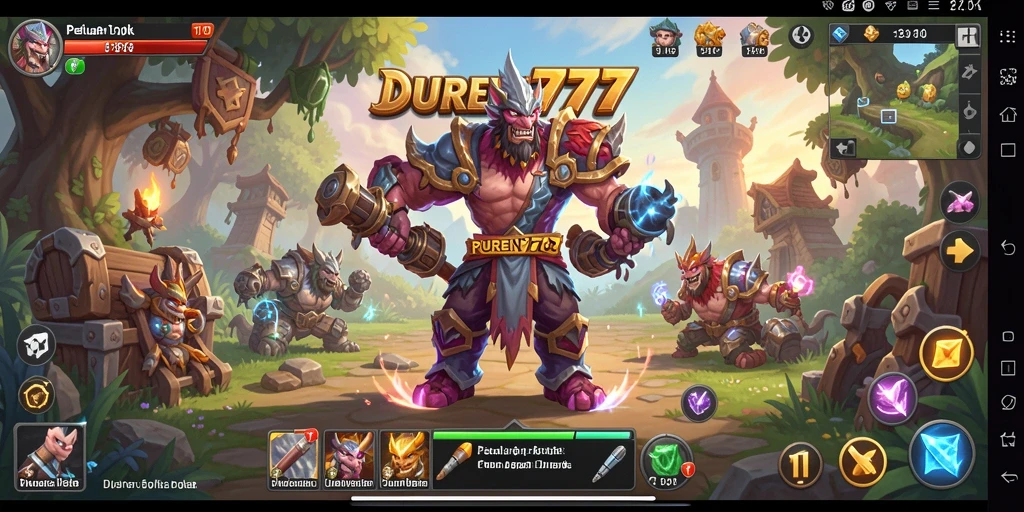 Screenshot gameplay DUREN777 yang menampilkan pertempuran mendebarkan.