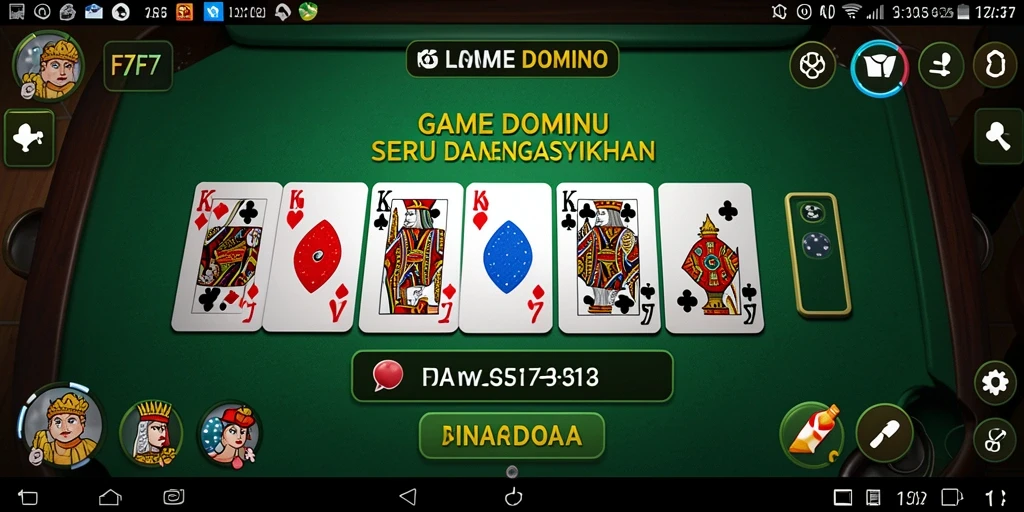 Screenshot gameplay F7F7 menampilkan aksi seru permainan Domino.