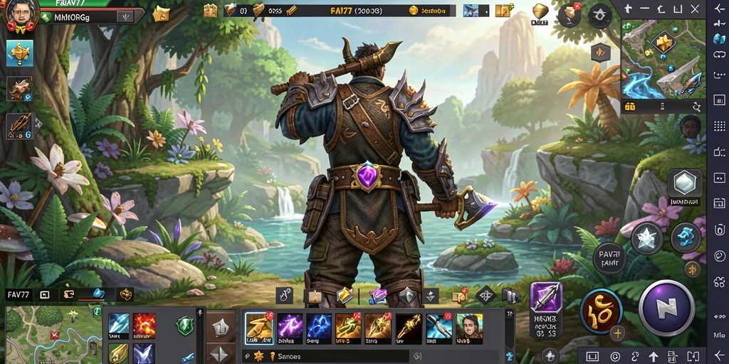Tampilan gameplay seru FAV77 di dunia MMORPG.