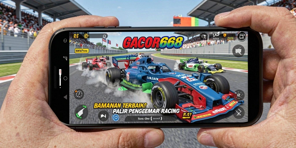 Tampilan gameplay dari GACOR668 yang menampilkan balapan seru dan mobil cepat.