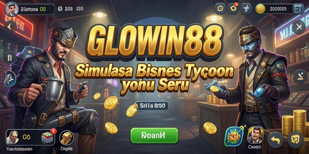Tampilan gameplay menarik dari GLOWIN88 dengan elemen Tycoon.