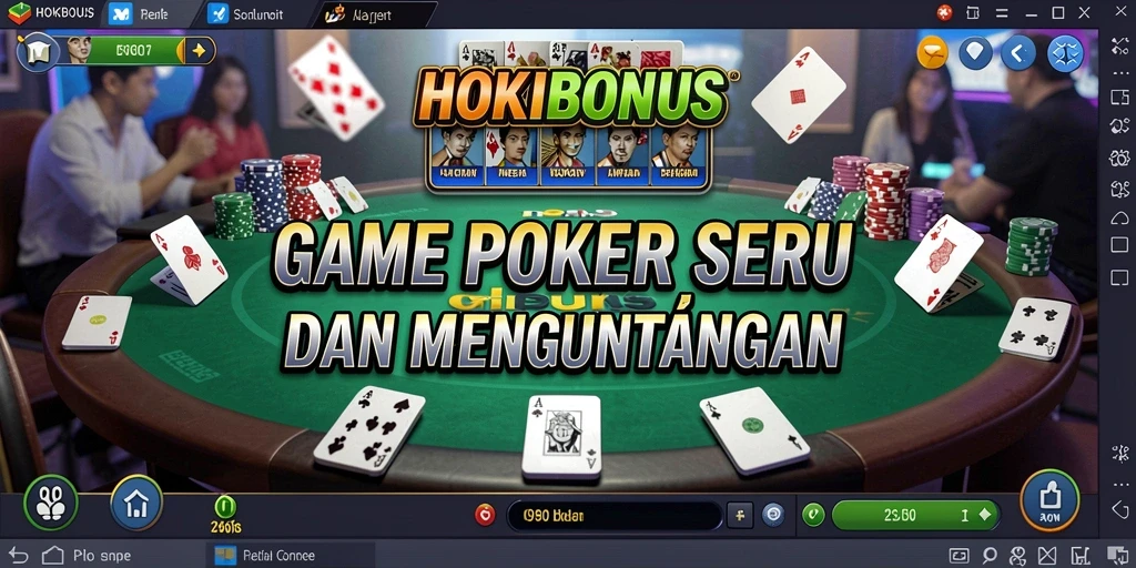 Tampilan gameplay HOKIBONUS menunjukkan aksi seru permainan Poker.