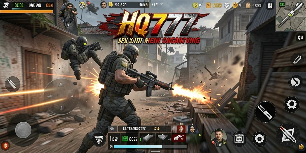 Screenshot utama menunjukkan aksi menegangkan dalam gameplay TPS yang seru.