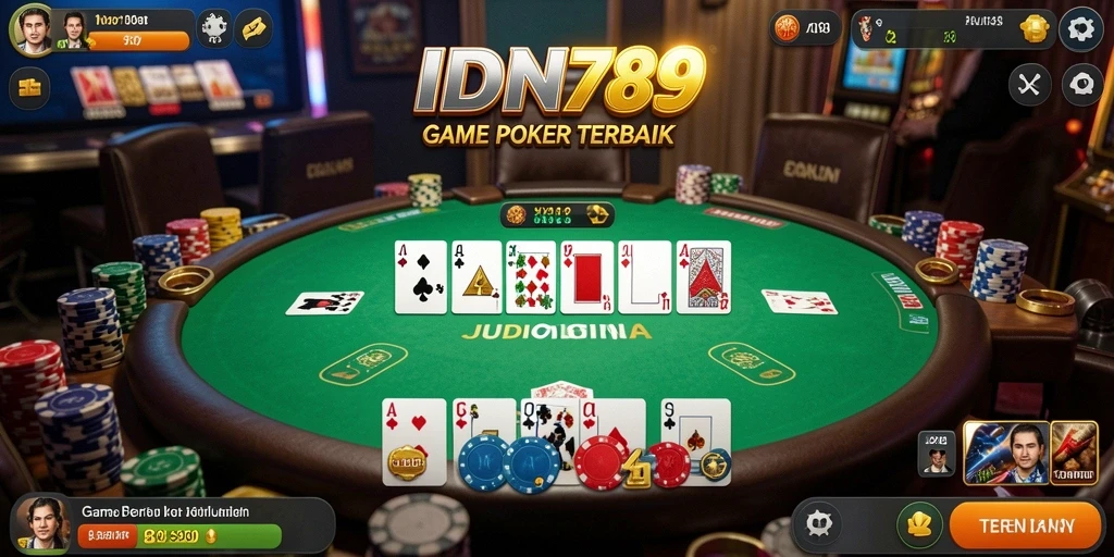 Tampilan gameplay Poker yang mengasyikkan di IDN789.
