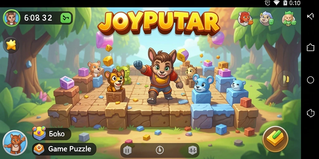 Screenshot utama JOYPUTAR menampilkan tantangan Puzzle yang menarik dan menyenangkan.
