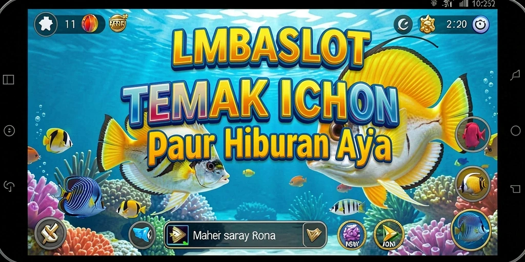 Tampilan gameplay seru LMBASLOT saat menembak ikan.
