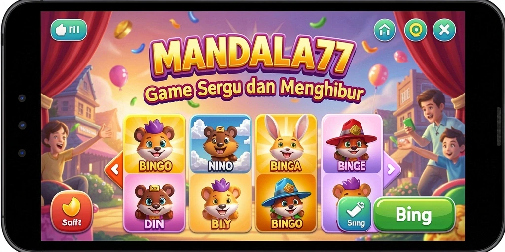 Screenshot MANDALA77 menunjukkan permainan Bingo yang seru.