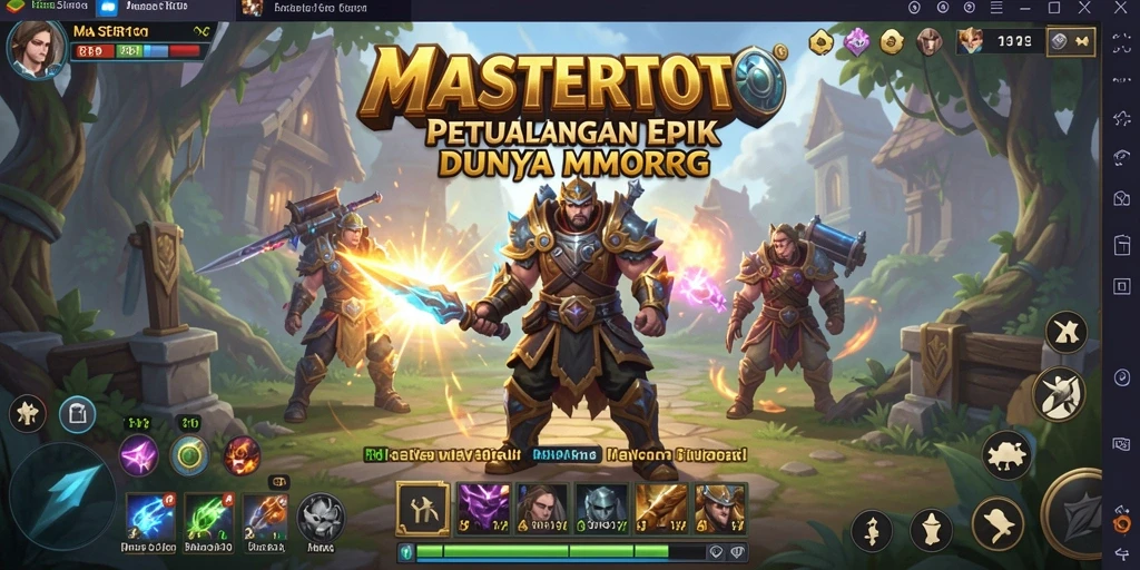 Screenshot MASTERTOTO menampilkan aksi seru dalam pertempuran MMORPG.