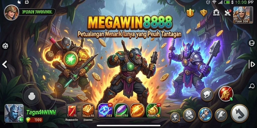 Gameplay seru dari MEGAWIN888 yang menampilkan petualangan menantang.