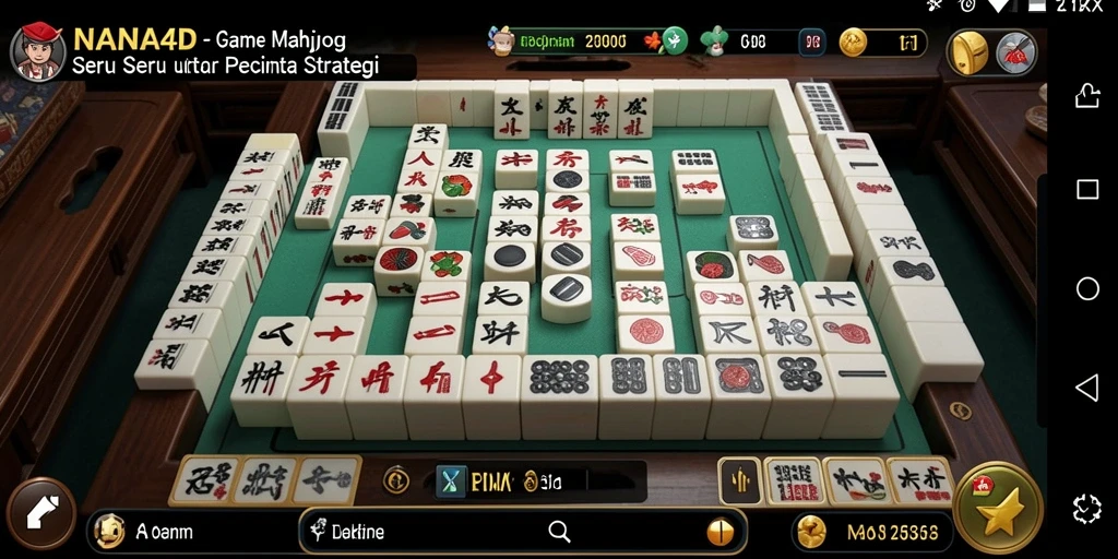 Tampilan gameplay seru di NANA4D dengan elemen Mahjong.