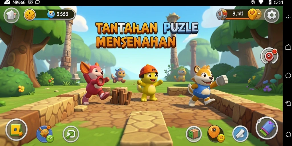 Screenshot gameplay NK666 menunjukkan tantangan puzzle yang seru dan mendebarkan.