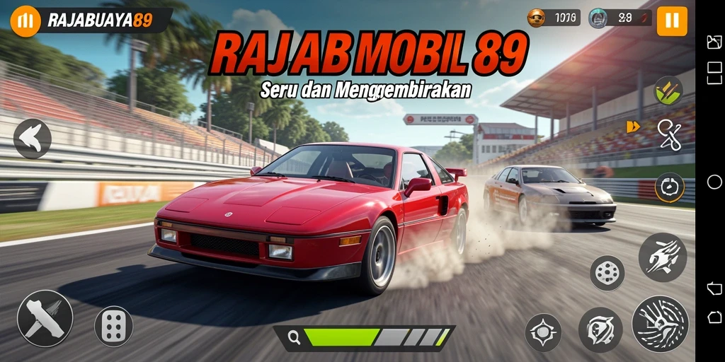 Tampilan menegangkan dari gameplay balap mobil RAJABUAYA89