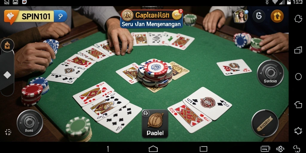 Tampilan seru gameplay Gaple di SPIN101.
