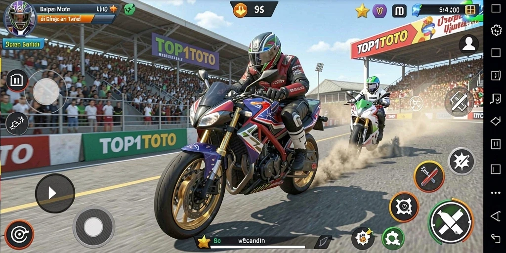 Gameplay seru dalam balapan motor yang menegangkan di TOP1TOTO.