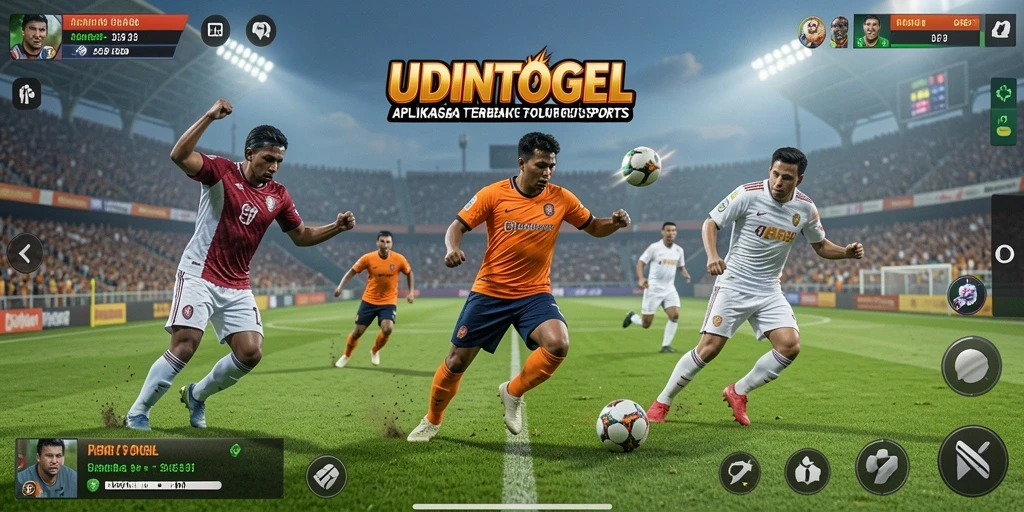 Screenshot utama UDINTOGEL menunjukkan tampilan interaktif aplikasi Sports.