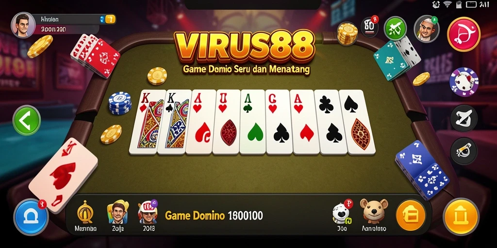 Screenshot gameplay VIRUS88 yang menunjukkan keseruan bermain Domino.